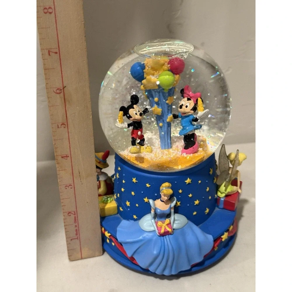 Disney Musical Birthday Water Snow Globe Walts 100th Hallmark 2001 Mickey Minnie